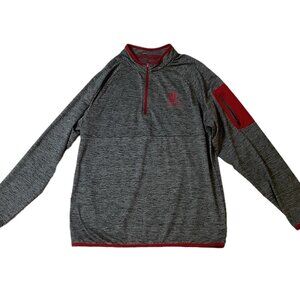 Indiana University IU Mens Size M Gray 1/4 Zip Lightweight Mock Neck Shirt